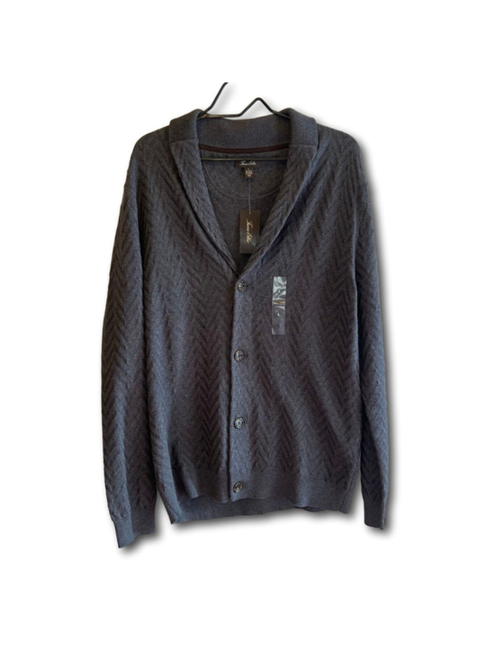 Tasso Elba Other - Tasso Elba Grey Button Front Cotton Cashmere Cardigan Sweater Mens size Large